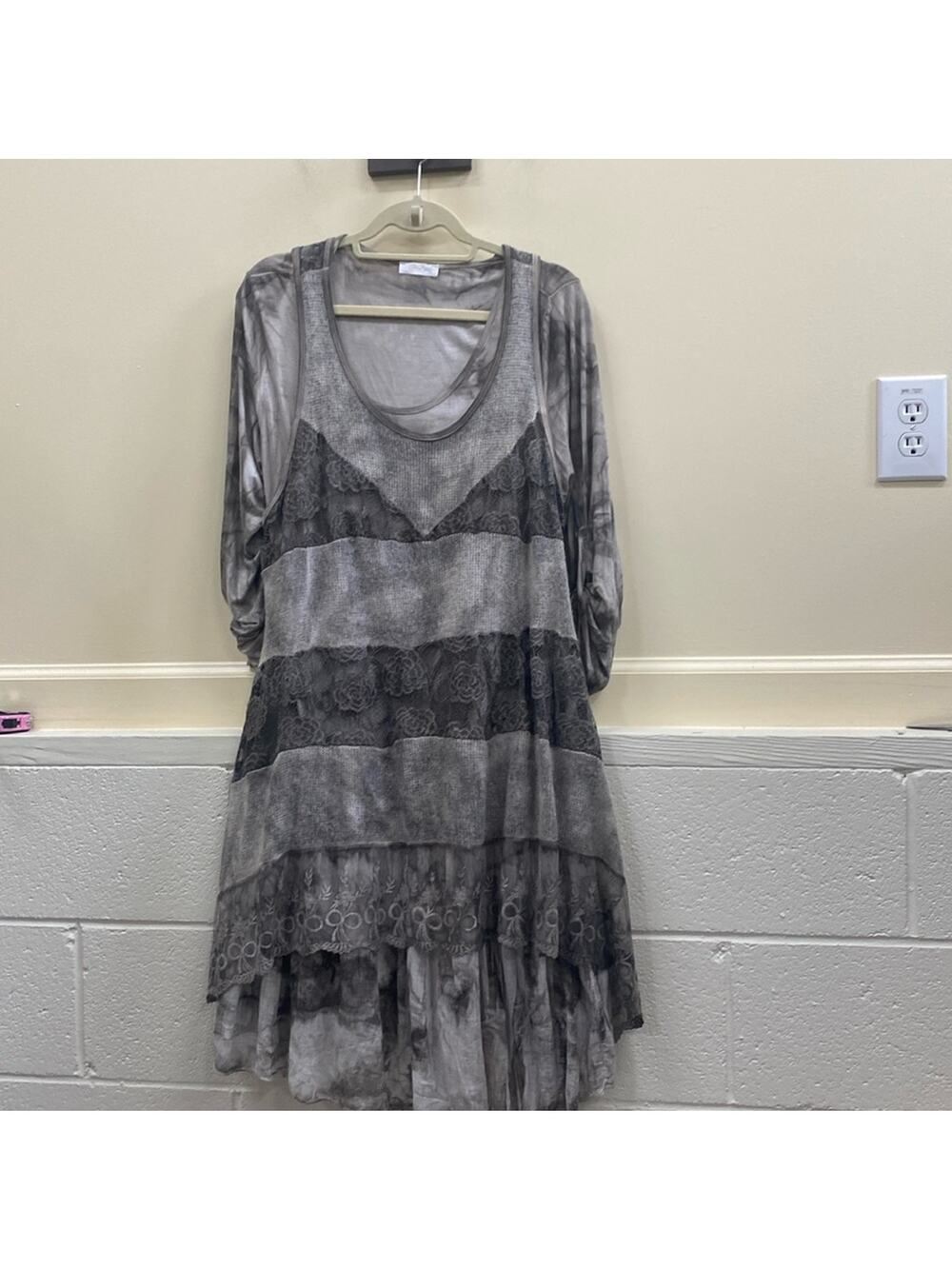 Scandal Italy women’s size L bohemian crochet sweater 2 piece dress